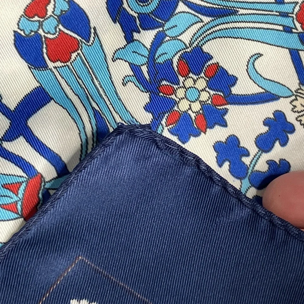 Ottoman Ipek Silk Scarf Wrap Floral Long Rectangle Old Money Luxury Preppy Chic